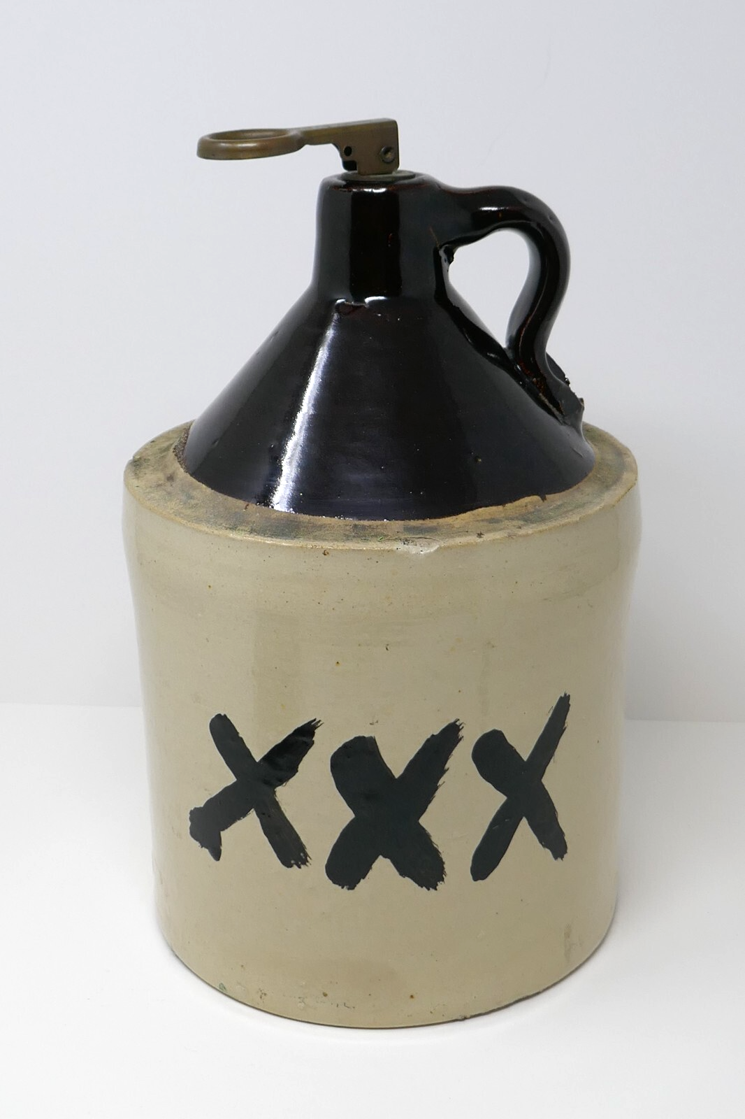 Antique XXX Triple X Stoneware Moonshine Whiskey Crock Jug - $176.39