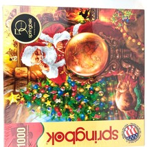 Springbok Christmas Puzzle 1000 Piece Joy Around the World Santa Cat Globe - $23.60