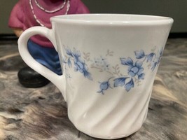 Vintage Corning Ware Coffee Tea Cup White With Blue Flowers #4 - £1.58 GBP