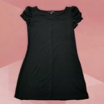 Black Dress Juniors M Ruffle Cap Sleeves LBD Short Dress Simple Forever 21 - £11.72 GBP