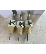 Flying Geese Pourable Bottle Stoppers Lot Of Three New With Stainless St... - $13.42 CAD