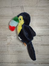 Vintage Acme Toucan Tropical Bird Plush Stuffed Animal Black Colorful 1983 10.5&quot; - £6.86 GBP