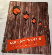 1961 MANNY WOLF&#39;S RESTAURANT MENU 3RD AVENUE 49TH STREET NEW YORK CITY - £22.03 GBP
