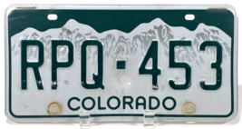 Colorado License Plate- RPQ-453 -Green White Mountains-No Stickers-Expired - $7.50