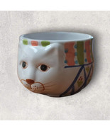 Vtg Hand Painted Cat Cup Mug Terracotta Coffee Tea Cat Collection Lady - $16.80