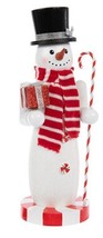 Wooden Christmas Nutcracker, 10&quot;, Snowman With Gift Box &amp; Sugar Cane 5140074, Hl - $39.59