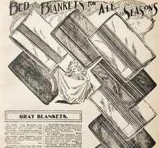 1900 Bed Blankets Seasonal Advertisement Victorian Sears Roebuck 5.25 x 7&quot;  - £6.25 GBP