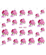Nail Art Water Transfer Sticker Decal Stickers Pretty Pink Flowers KoB-1021 - $2.99