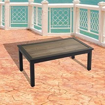 1 Piece Outdoor X-Back Coffee Table Collection Brown Industrial Square M... - $106.91