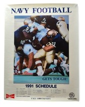 Vintage 1991 Navy Midshipmen Football Schedule Poster Budweiser 22&quot; x 17&quot; NCAAF  - £19.63 GBP