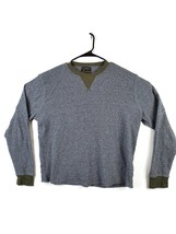 Lucky Brand Strong Boy Thermal Pullover Base Layer Men&#39;s Gray Green Waffle Shirt - £20.97 GBP