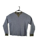 Lucky Brand Strong Boy Thermal Pullover Base Layer Men&#39;s Gray Green Waff... - £20.93 GBP