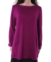 Karen Scott Womens Solid Curved Hem Tunic Sweater, Small, Purple - £27.57 GBP