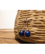 Wire wrapped Italian Sterling Silver Earrings Drop Earring with Lapis X&#39;... - £23.89 GBP
