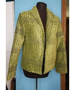 Vintage Painted Pony Womens Blazer Jacket Green Gator Print Size Small U... - $39.27 CAD