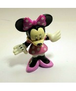 Disney Minnie Mouse 2.5&quot; Figurine vinyl pink polka dot dress small vintage - $246.90 MXN