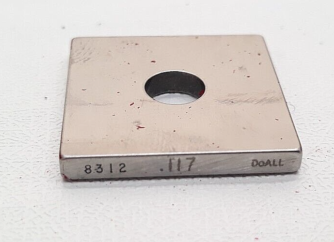 DoAll Gage Block .117&quot; Square Steel ASME #8312 - $13.99