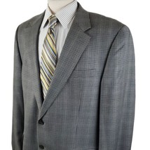 Chaps Ralph Lauren Houndstooth Plaid Sport Coat Jacket 44L Silk Wool Two... - $37.99