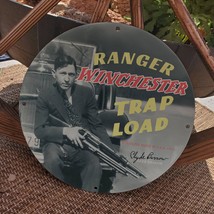 Vintage 1931 Winchester Ranger Trap Load 'Clyde Barrow' Porcelain Gas-Oil Sign - $125.00