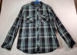 Helix Shirt Men Size XL Multicolor Plaid Cotton Long Sleeve Collared Button Down - £12.03 GBP