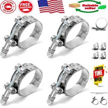 2&quot; T-Bolt Hose Clamp, Stainless Steel, 58mm-65mm Range, 4 Pack Durable S... - $298.02 MXN