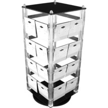 Revolving Rotating Earring Stand Clear Acrylic Countertop Case - £34.09 GBP