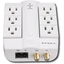 Dynex 6-Outlet Wall-Mount Surge Protector DX-6OUT - £11.17 GBP