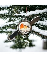 Unique RED ROBIN TIECLIP tie bar slide BIRD winter CHRISTMAS tie bar sli... - €8,85 EUR