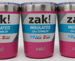 ZAK INSULATED Tumbler 12oz Stainless Steel For Hot or Cold - Pink Lot of... - £11.92 GBP