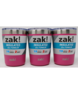 ZAK INSULATED Tumbler 12oz Stainless Steel For Hot or Cold - Pink Lot of... - £11.85 GBP