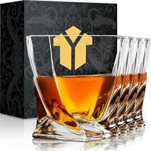 Vintage Bourbon Glasses Barware Tumblers Crystal Whiskey Scotch Rocks Gift Set 4 - £25.79 GBP