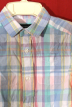 The Children's Place Boys Toddler 18 - 24 Months Button Up SS Pastel Plaid Shirt - $7.70