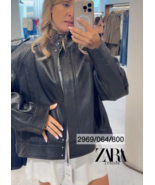 ZARA BNWT 2025. BLACK REAL LEATHER BOMBER JACKET LIMITED EDITION. 2969/0... - $447.70