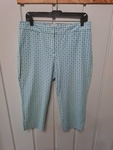 Talbots Curvy Blue Patterned Crop Pants Sz 12 - £18.48 GBP