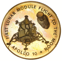 Apollo 10~Module Get close to Moon~1969 Bronze Proof Medallion~Franklin~... - £17.69 GBP