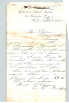 1885 Handwritten Letter ED Bickford NG Wood Jewelers Boston Letterhead M... - £29.04 GBP