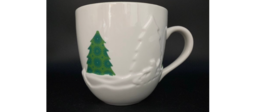 Starbucks Christmas 2006 3D Snow White & Green Holiday Coffee Mug Cup 16 Oz - £17.20 GBP