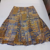 Ruby Rd. RN#107680 Women's Yellow/Blue Pleated Pull-On Skirt Size 16 image 10