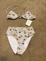 New GOMIS Juicy Couture Snails Motif Ivory Small Bikini Swimsuit S NWT - $51.21