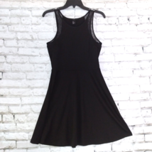 H&amp;M Dress Womens Small Black Sleeveless Scoop Mesh Fit And Flare Mini Dress - £16.54 GBP