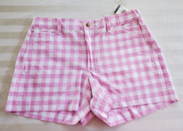 NWT Polo Ralph Lauren Pink &amp; White Plaid Cotton Shorts Misses Size 2 - £23.26 GBP