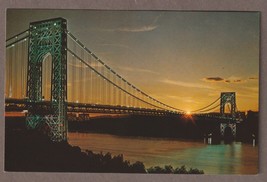 Vintage George Washington Bridge Postcard 1977 New York New Jersey Unposted - £3.59 GBP