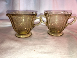 Amber Madrid Creamer And Sugar Depression Glass Lot R - £19.76 GBP