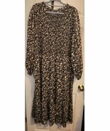 Old Navy Womens Plus 4X Floral Smocked Maxi Dress Long Sleeve Pockets V ... - $54.27 CAD
