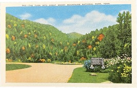 The Turn into the Great Smoky Mountains, Tennessee, vintage postcard - $14.99