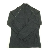Woolrich Sweater Womens Small Charcoal Gray Half Zip Fine Wool Knit Long Sleeve - £25.13 GBP