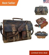 Elegant Leather Computer Bag with Adjustable Strap - Perfect for Office ... - $134.99