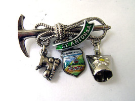 Vintage Silver Enamel Travel Souvenir Shield Charm Brooch  St-Anton Austria - £15.47 GBP