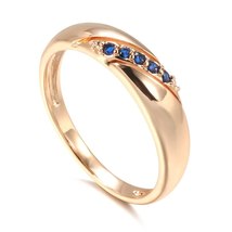 Luxury Vintage Black Natural Zircon Ring for Women 585 Rose Gold Ethnic Bride We - £7.08 GBP