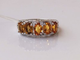 Natural golden topaz ring in 925 sterling silver - £97.41 GBP